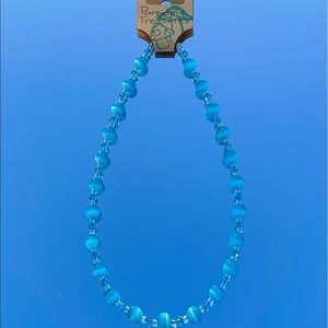 Handmade Blue Pearl Crystal Necklace 🧡